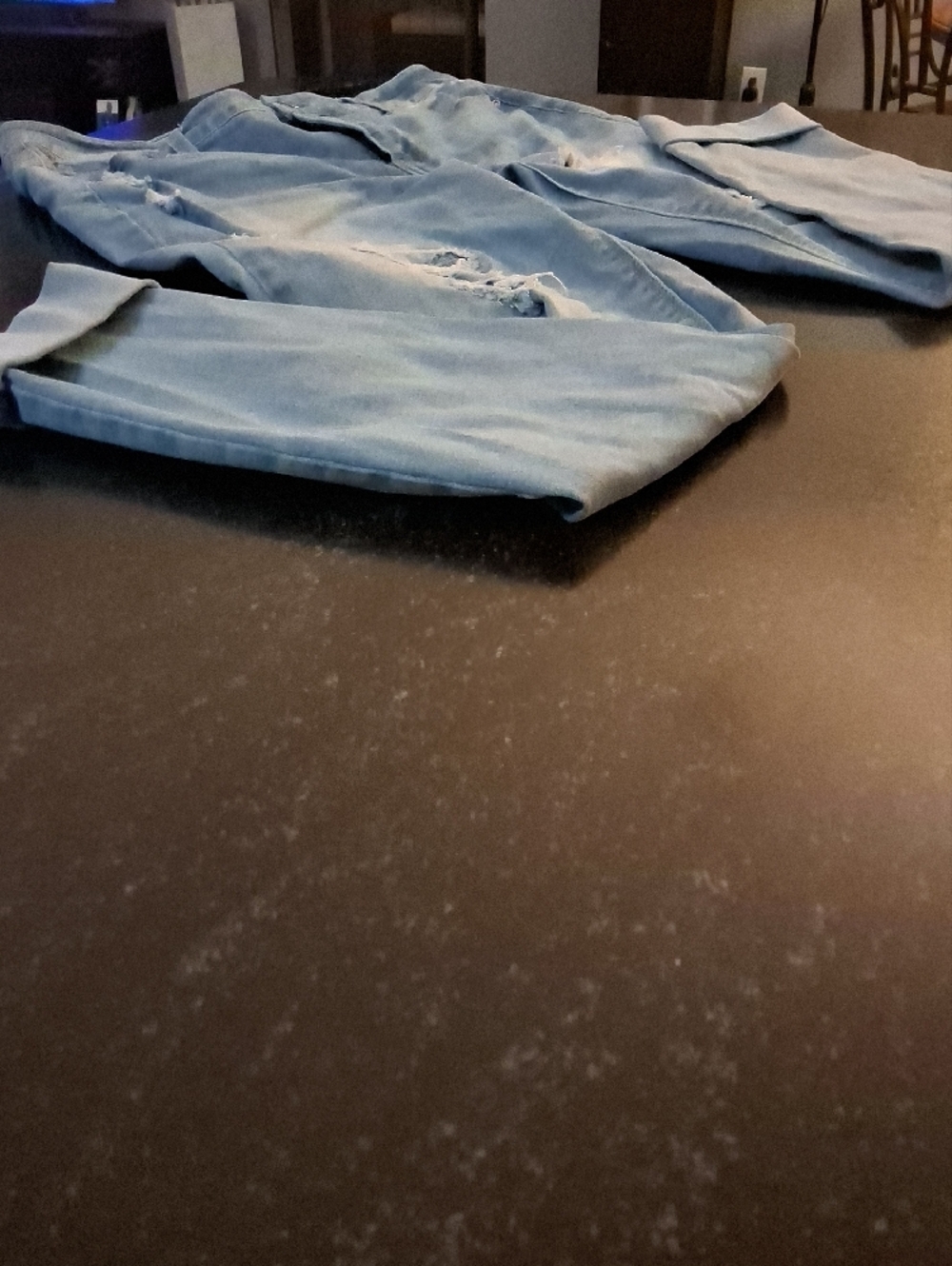 Light Blue Distressed Ripped Jeans - Picture 3 of 5